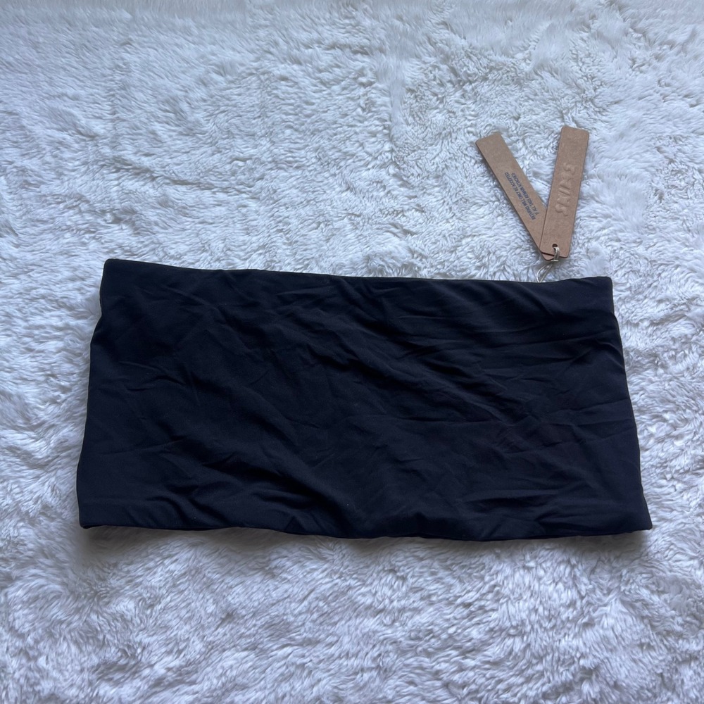 Skims Fits Everybody Bandeau Onyx Black Strapless Bra BR-BAN-9167 Medium NWT